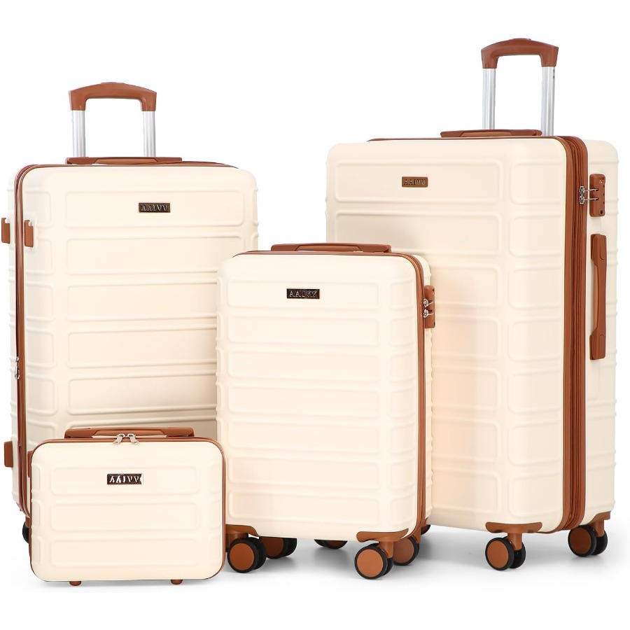 Expandable Hard Shell Luggage Set - 4 Set Koper Perjalanan ABS yang