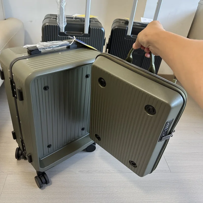 Aluminum Frame Carry On Luggage - Tas Koper 2-in-1 yang Dapat Dilepas,