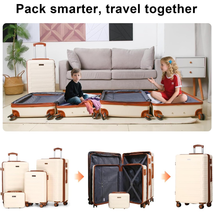 4 Set Koper Perjalanan ABS yan - Expandable Hard Shell Luggage Set ulasan dan harga