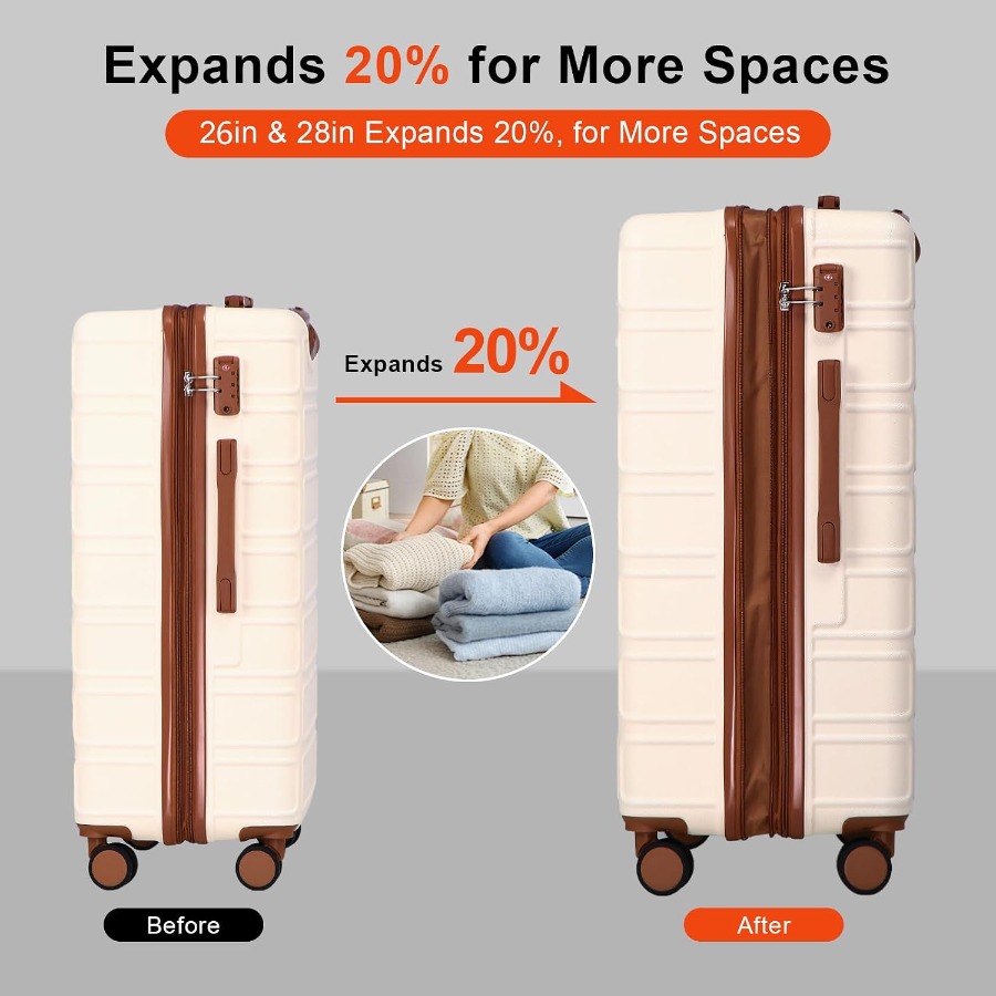 4 Set Koper Perjalanan ABS yan - Expandable Hard Shell Luggage Set ulasan dan harga
