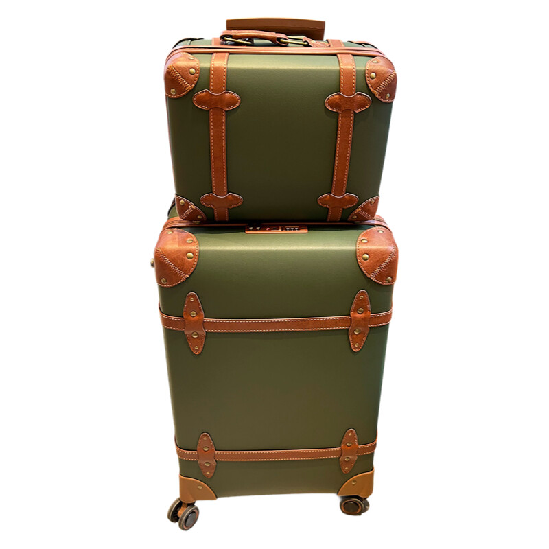 Koper Kulit PU Antik untuk Wan - Retro Vintage Trunk Suitcase ulasan dan harga